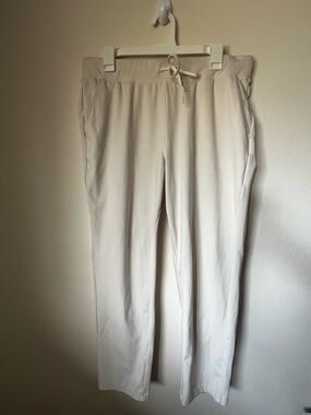 Yogalicious Lux Straight Leg Pants XL Cream Drawstring Athleisure Lounge